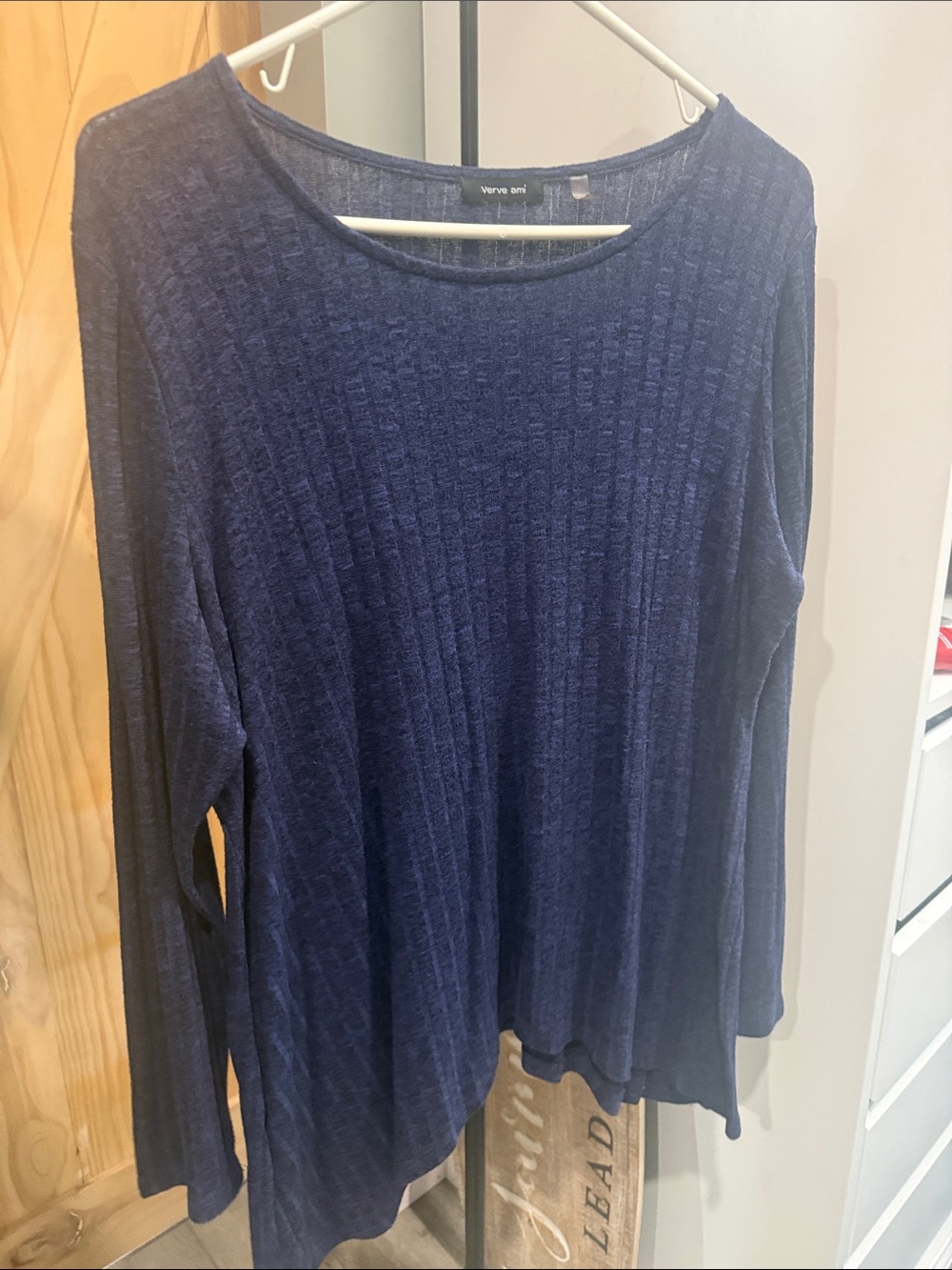 Verve Ami Navy Ribbed Long-Sleeve Tee